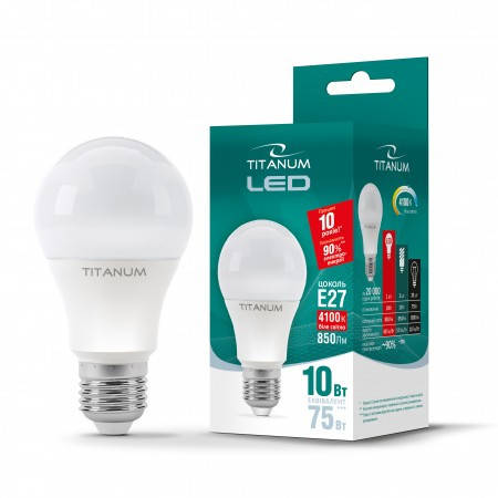 

LED лампа TITANUM A60 10W E27 4100K 220V
