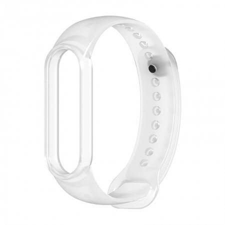 

Ремешок к браслету фитнес-трекеру Mi Band 3/4 силикон прозрачный белый