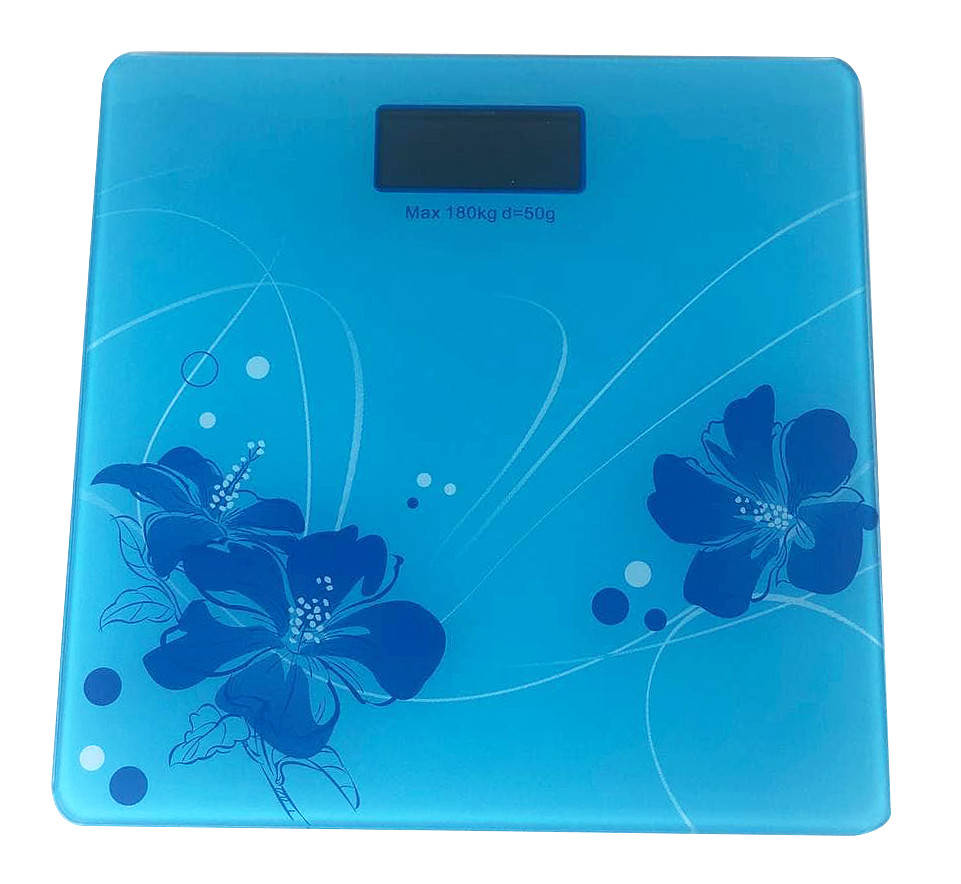 

Весы напольные Domotec YZ-1604 голубые с цветком