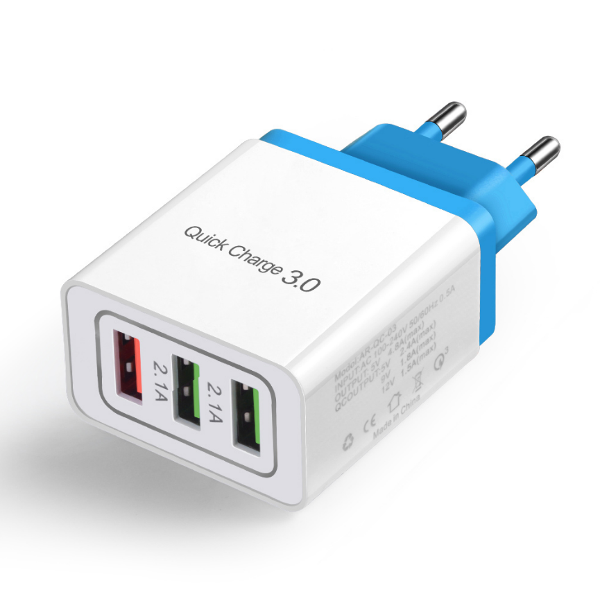 

Сетевое зарядное устройство для быстрой зарядки 3 USB порта QC3.0 зарядный блок блочок зарядка для телефона 8B