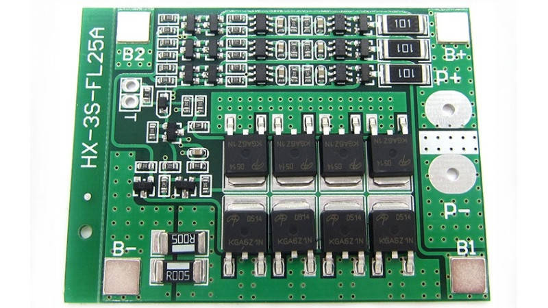 

Плата защиты аккумуляторов BMS с балансиром 3S Li-Ion 12.6V 25A 45mA (12216)
