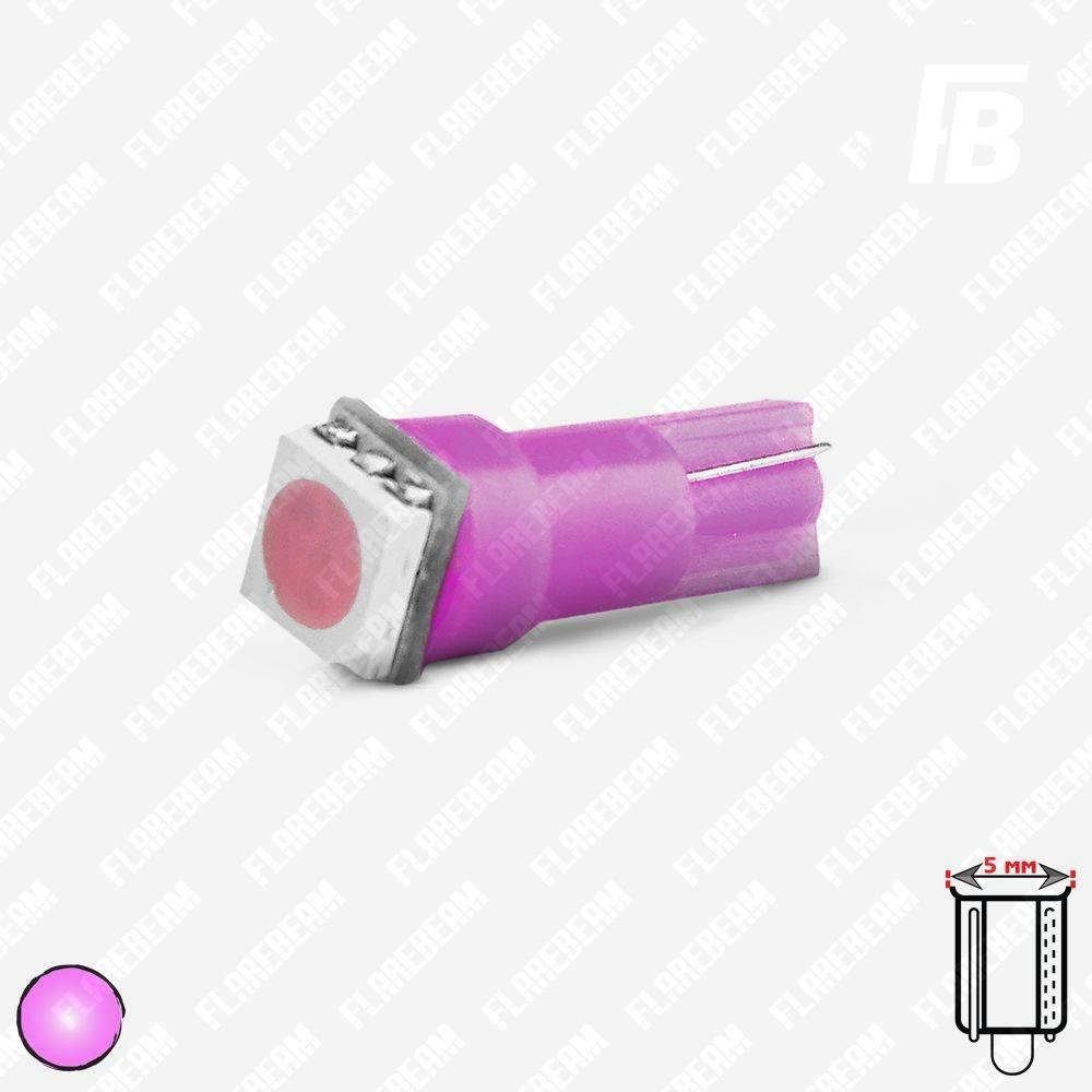 

Лампа LED цоколь T5 (W1.2W, бесцокольная), 12 В, SMD 5050*01 (розовый)