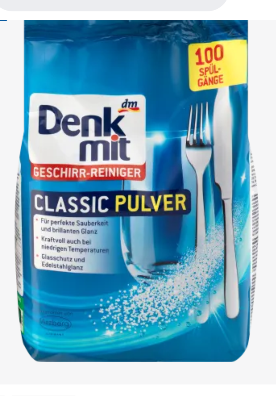 

Порошок для посудомоечной машины,Denkmit Spülmaschinen-Reiniger Pulver Classic, 1,8 kg