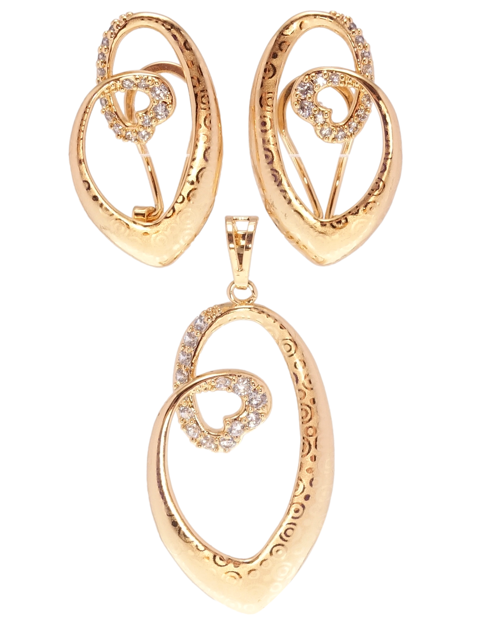 

Набор Xuping Позолота 18K Серьги Кулон "Фантазийные сердечки с цирконием и напылением"