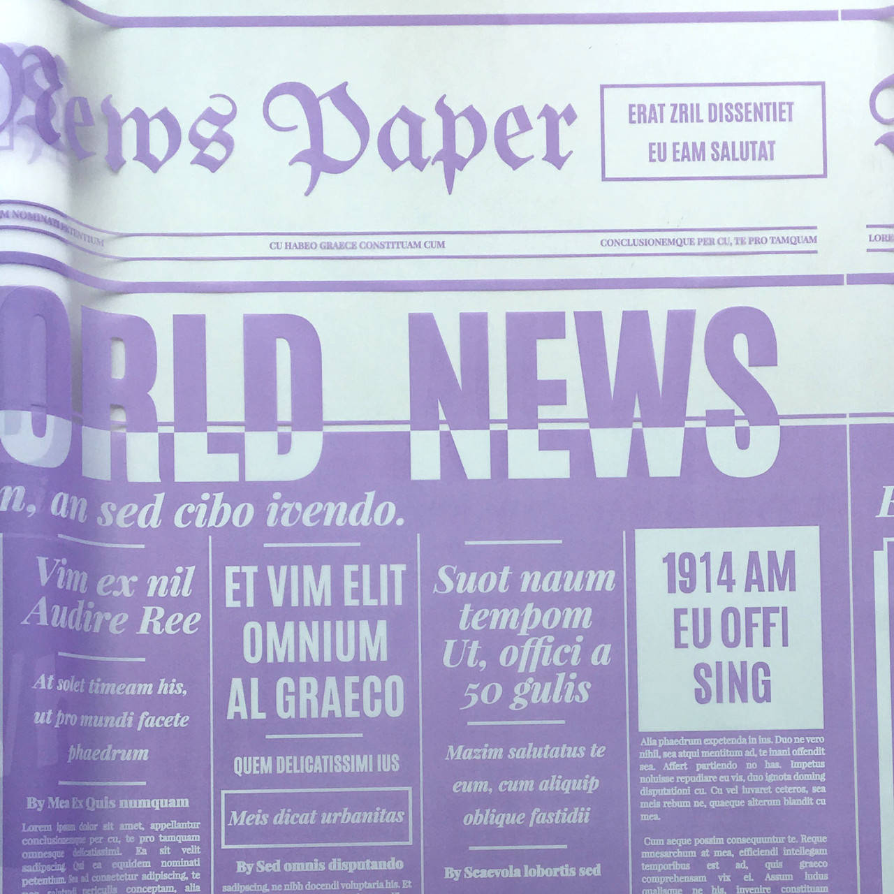 

Тонированная пленка матовая (калька) Газета сиреневая 70см х 10м