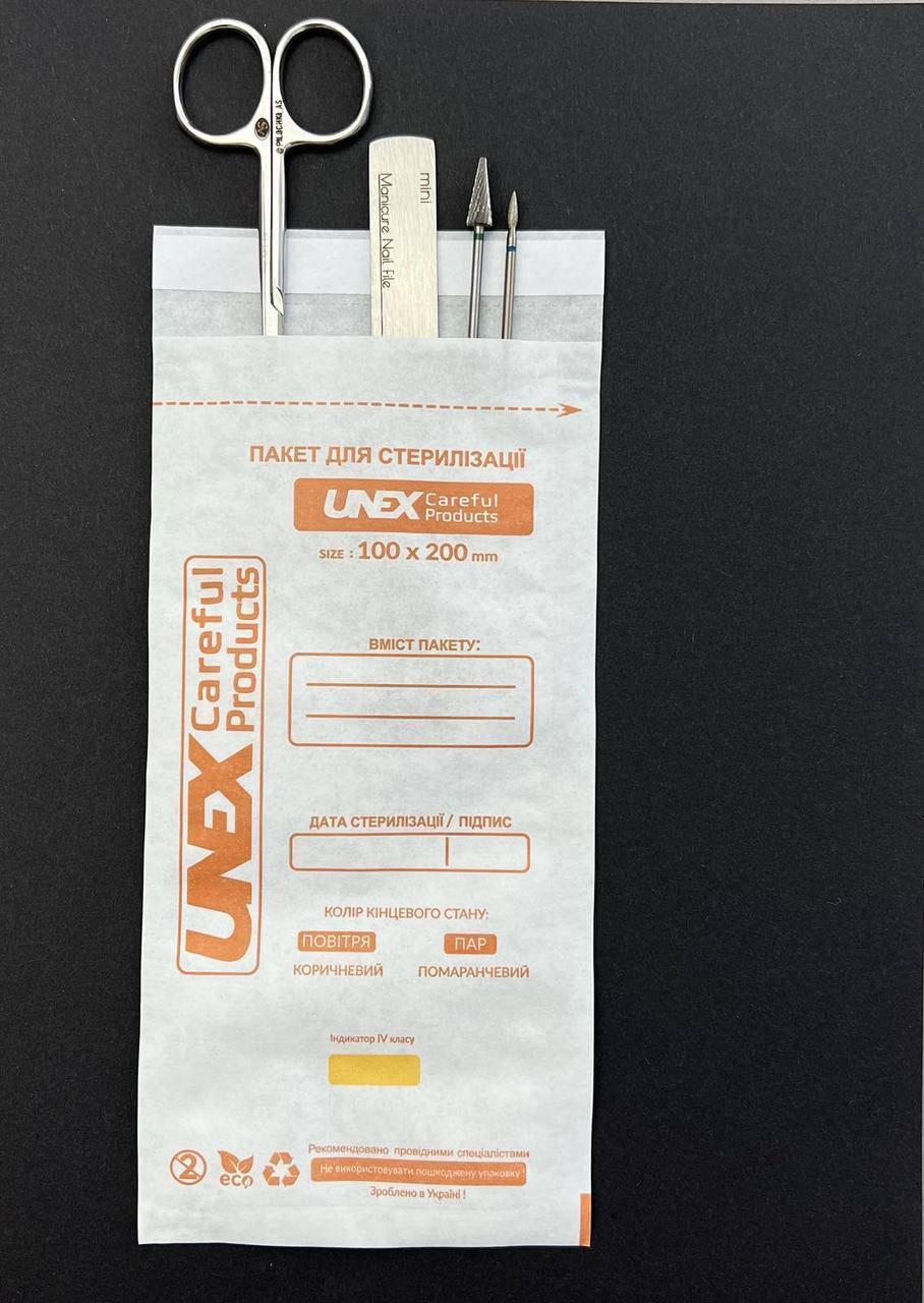 

Крафт-пакет UNEX Medical Products белый 100х200 мм самозапечатывающийся (100 шт/уп)