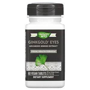 

Nature's Way, Витамины для зрения Ginkgold Eyes, 60 таблеток