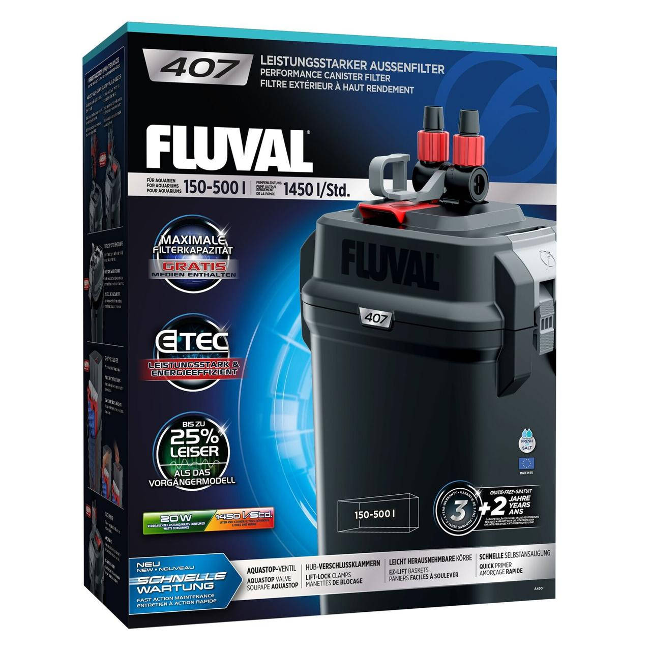 

Внешний фильтр для аквариума Fluval 407, до 500 литров