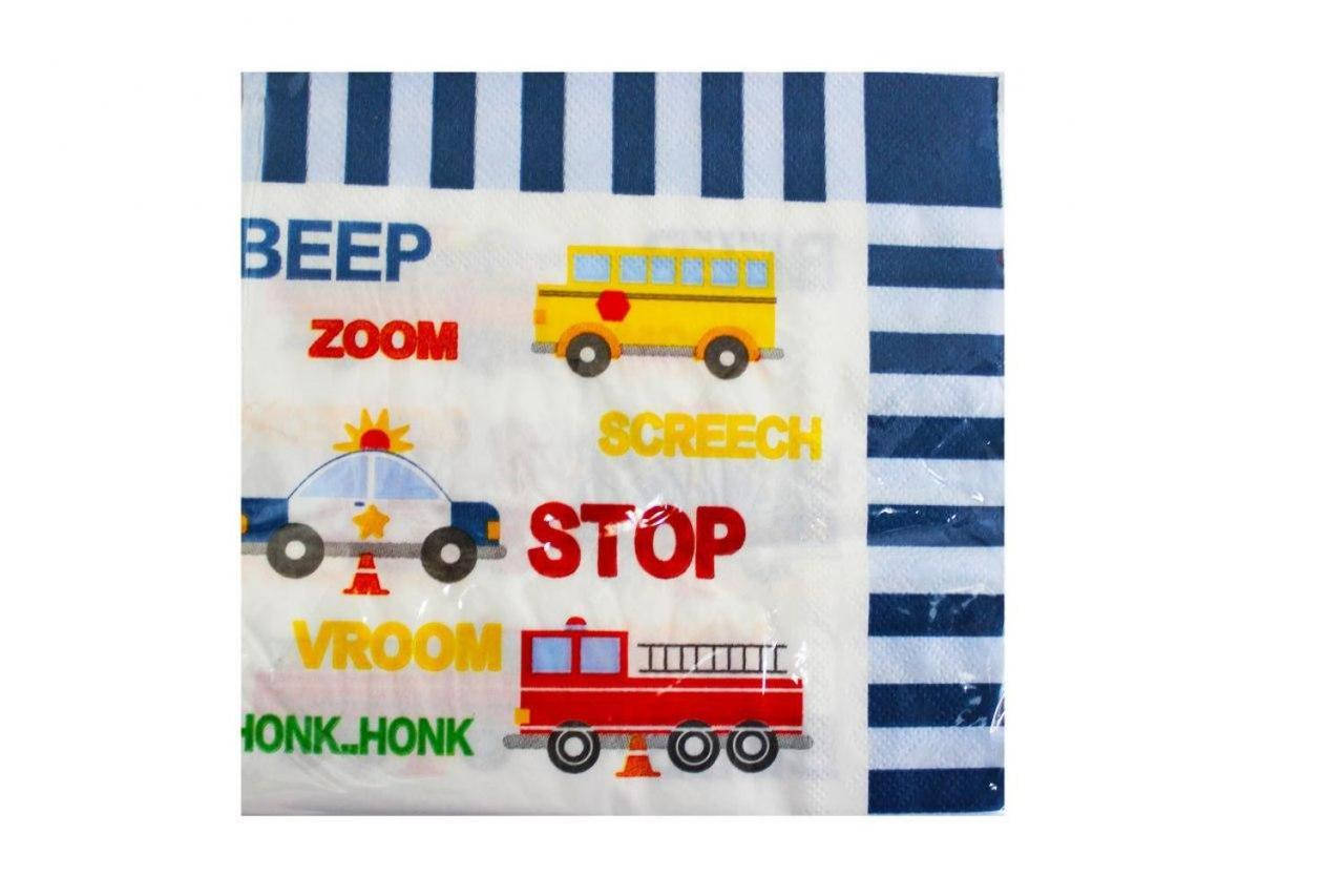 

Салфетки бумажные 10шт/уп. сервировочные с редким рисунком - Машинки (транспорт)