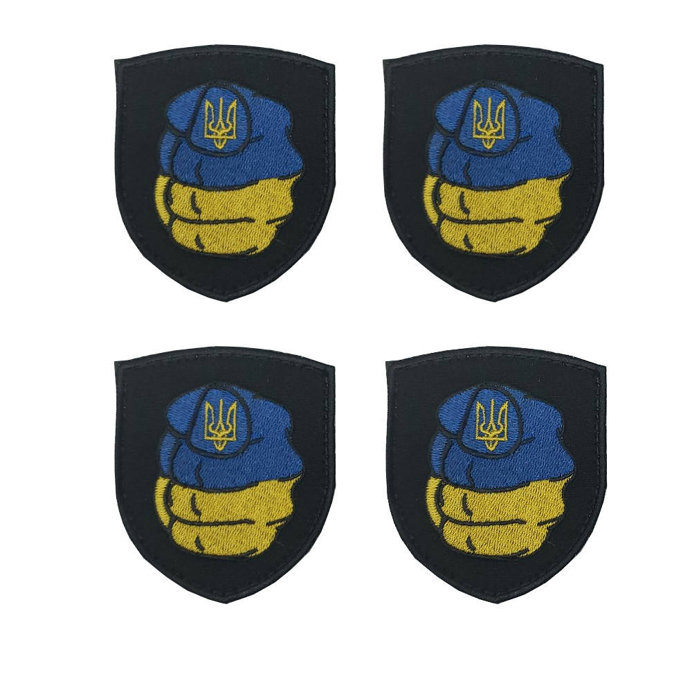 

Шеврон, нарукавная эмблема Украинский кулак цвет черный, Размер 80×70 мм