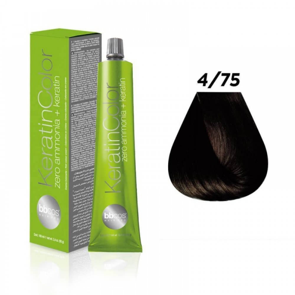 

Безаммиачная Стойкая Крем-Краска Для Волос BBcos Keratin Color 4/75 Каштановый Натуральный Шоколадный, 100 Мл