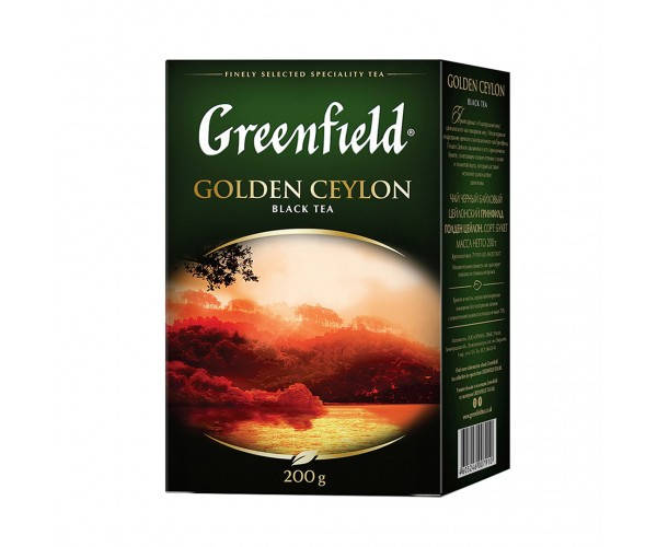 

Чай цейлонський чорний байховий листовий «Golden Ceylon», 200 г ТМ «Greenfield»