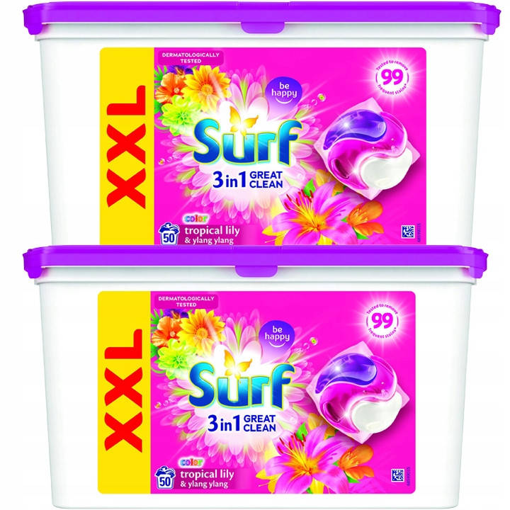 

Капсулы для стирки цветного белья Surf Tropical lily & ylang ylang 50 шт