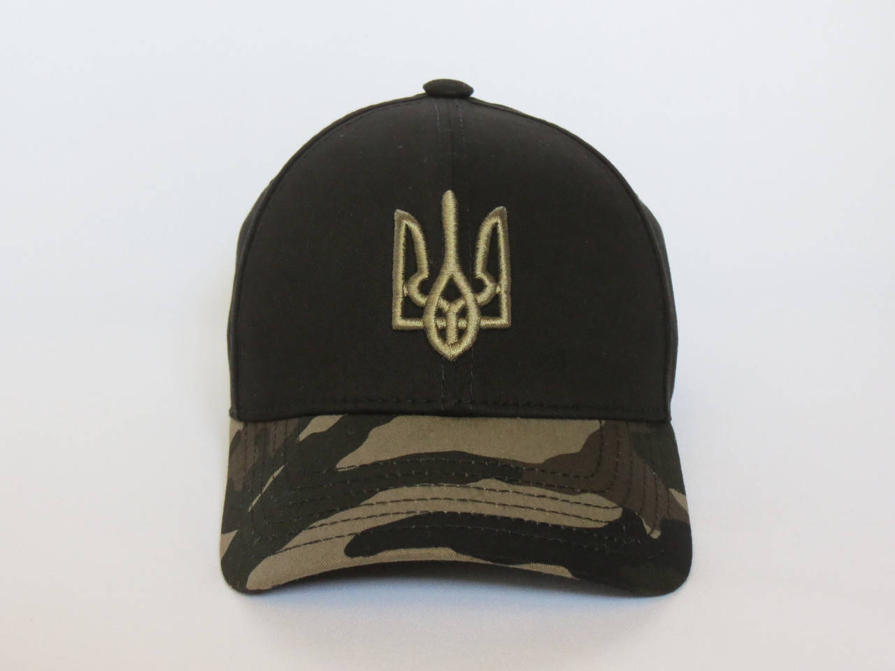 

Кепка Тризуб Патриотическая Черная Камуфляж. Бейсболка С Гербом Украины, Черный