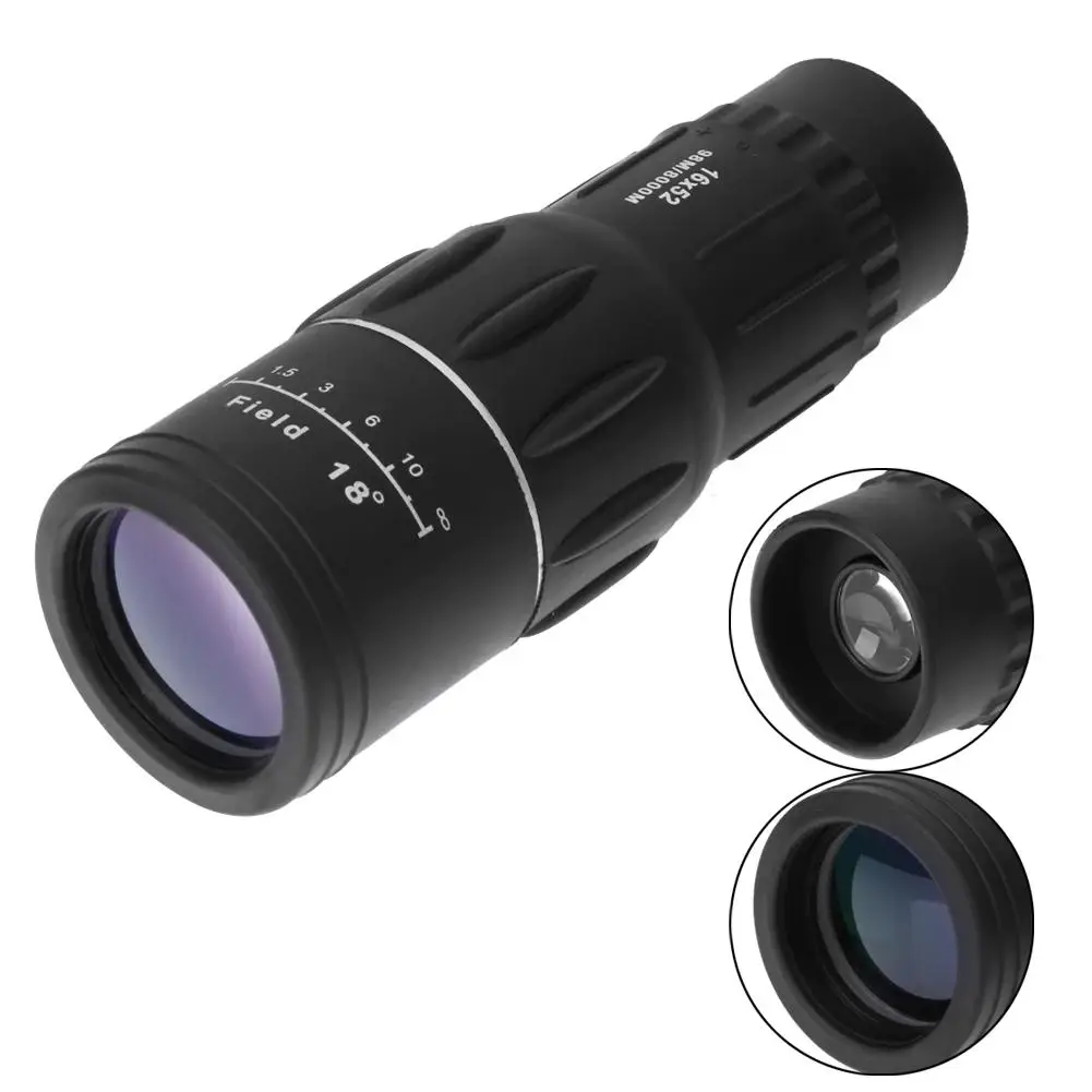 

Мощный монокуляр Bushnell 16х52 + чехол + салфетка для линз, Черный