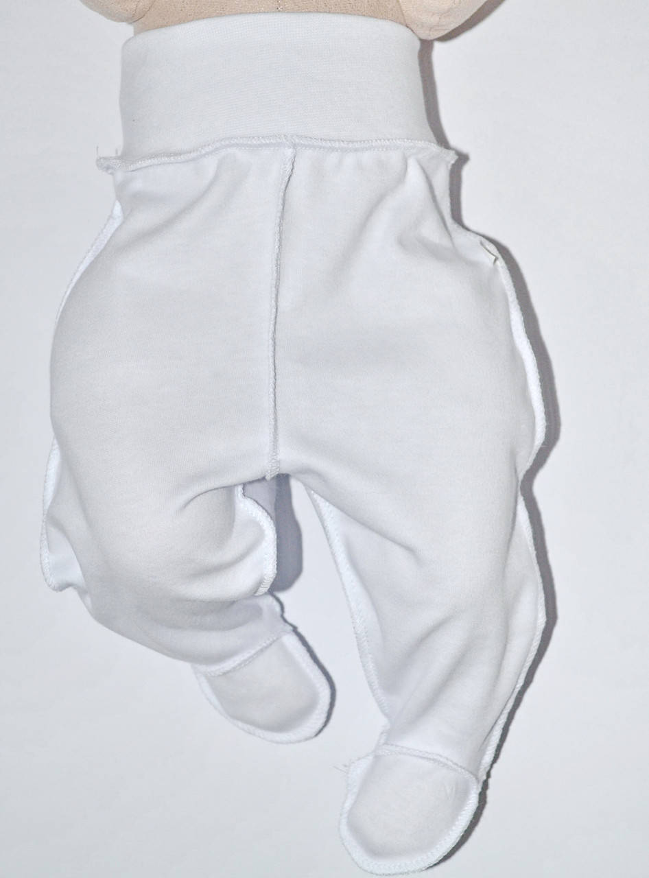 

Евро ползунки с наружными швами (интерлок) для новорожденных, Белый