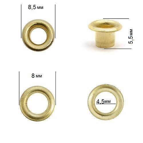 

Люверс с шайбой 4 мм, золото (от 40шт)
