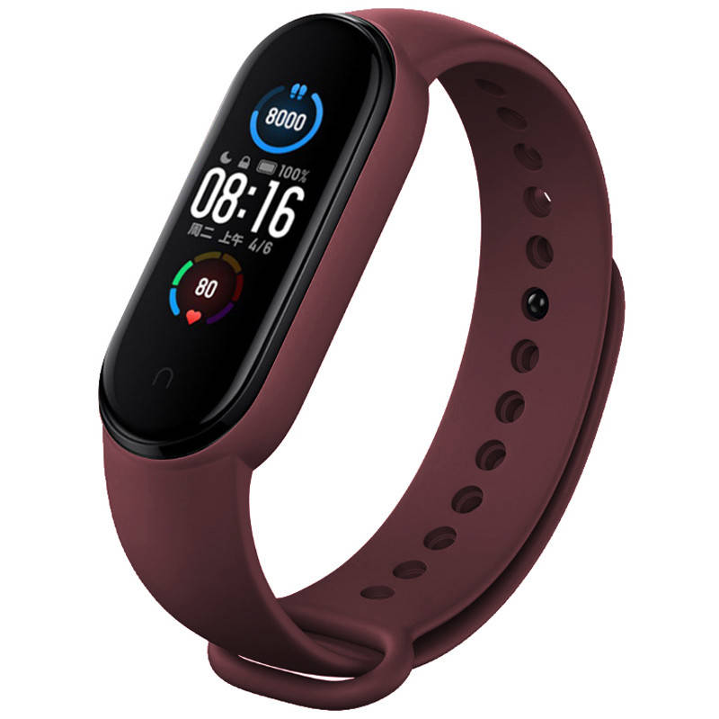 

Mi band 5 6 ремешок ми бенд 6 5 силиконовый Марсала