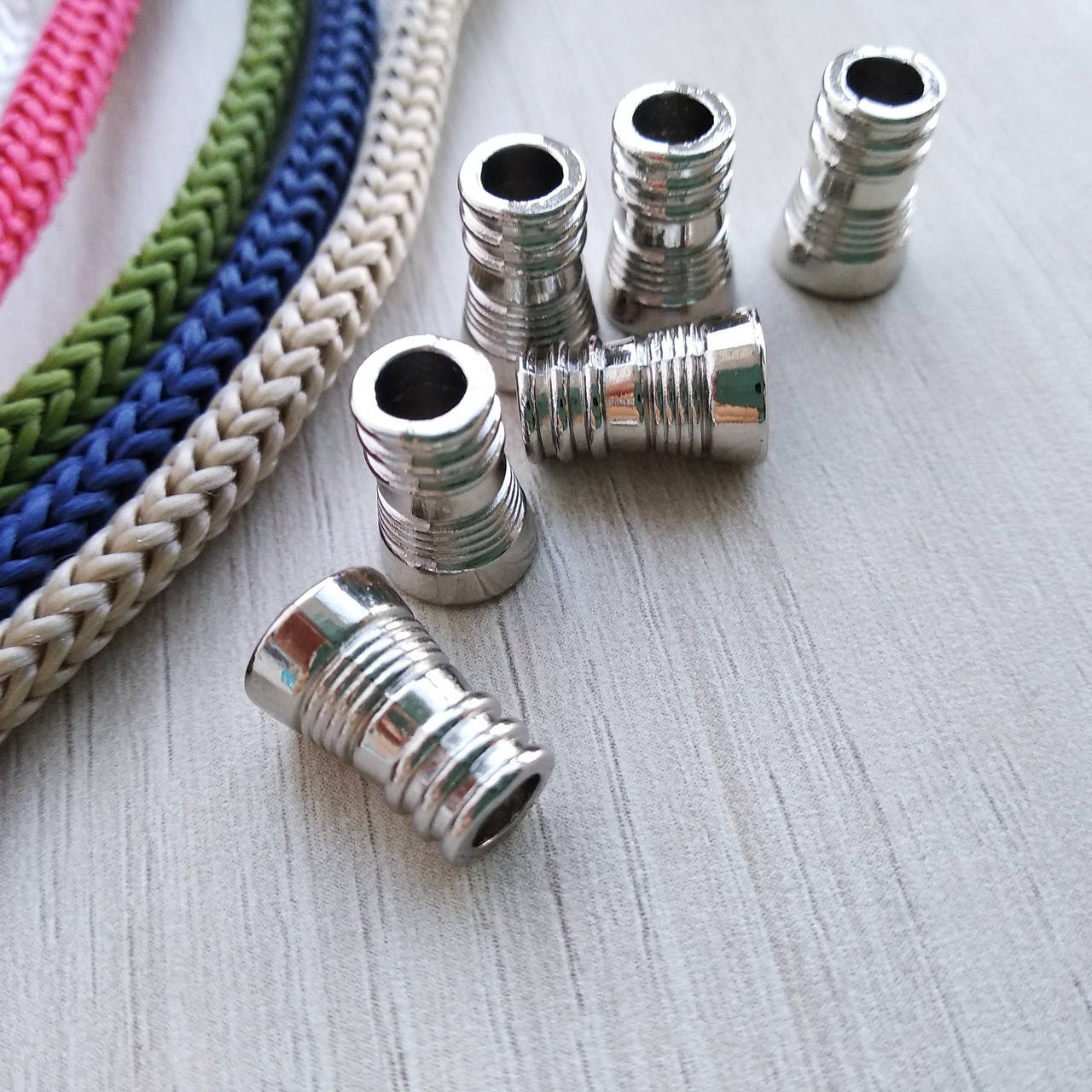 

Наконечники металеві для шнурів ,конусні срібні, Серый