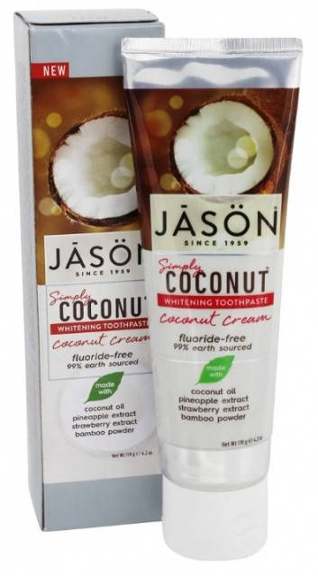 

Отбеливающая зубная паста с маслом кокоса Simply Coconut™ (119 г) Jason (США)