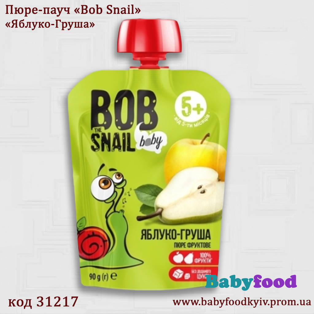 

Пюре фруктовое Bob Snail Pouch Яблоко-Груша, 90 г