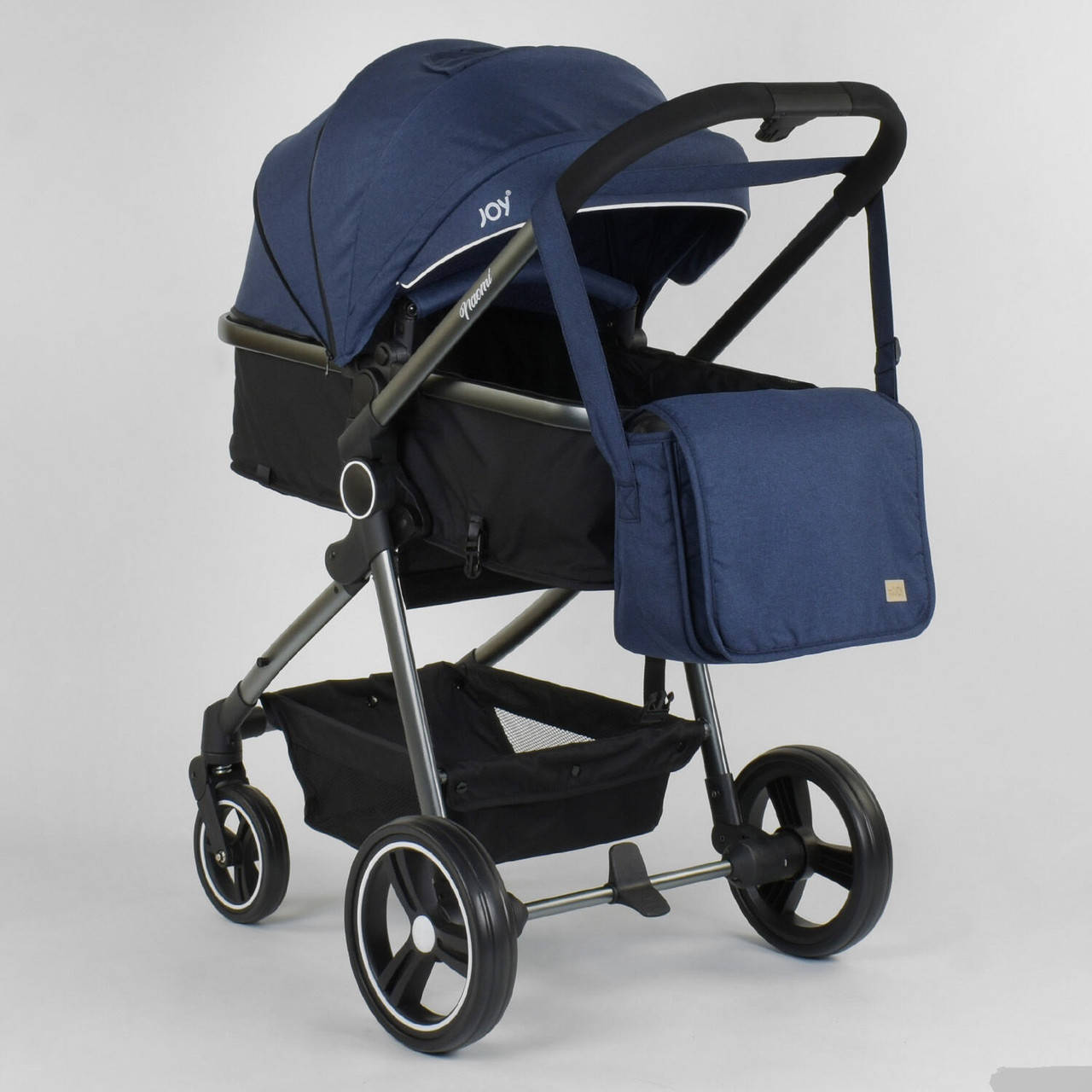 

Коляска детская трансформер "JOY" Naomi 62763 универсальная 2 в 1 Синяя, Синий