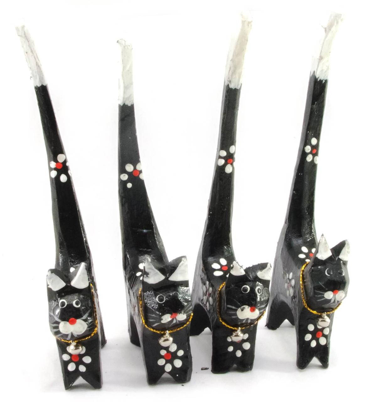 

Кошки деревянные кольцедержатели черные (н-р 4 шт)(15,5х5,5х2 см) цена за набор, Черный