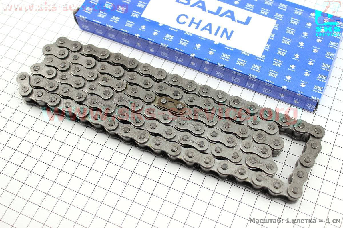 

Цепь привода колеса 428Н*104L на мопед Дельта фирмы BAJAJ