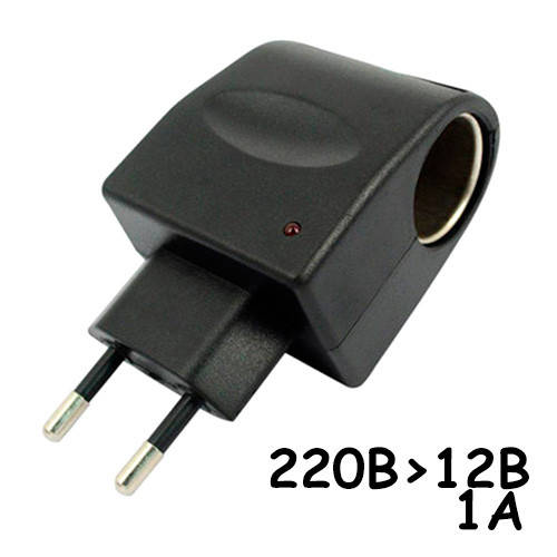 

Переходник преобразователь розетка 220В на прикуриватель 12В 1А