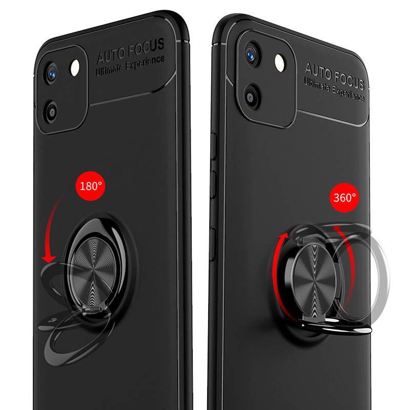 

Чехол с кольцом для Realme C11 Черный матовый под магнитный держатель