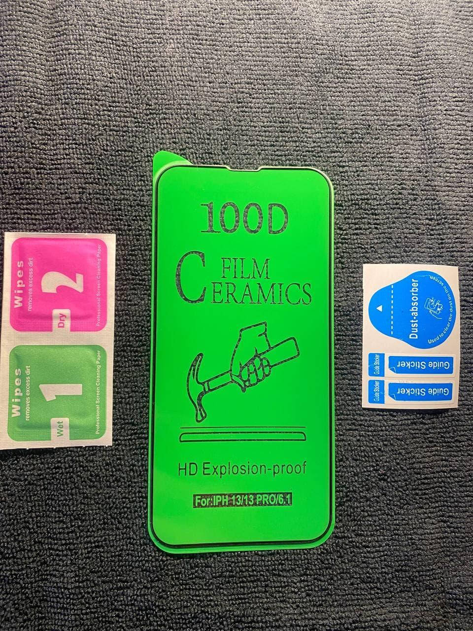 

Гибкое Защитное стекло для iPhone 13 PRO Ceramics 9D на весь экран телефона Керамическое Черный, Белый
