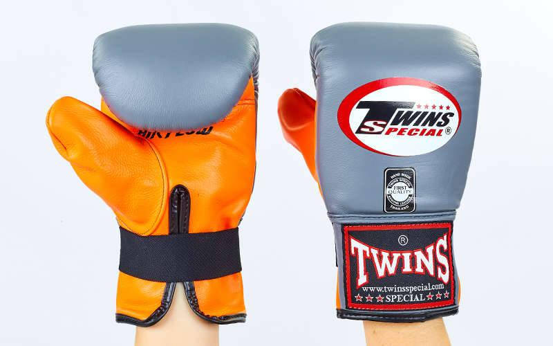 

Снарядные перчатки кожаные TWINS TBGL-6F-GR (р-р M-XL, серый-оранжевый)