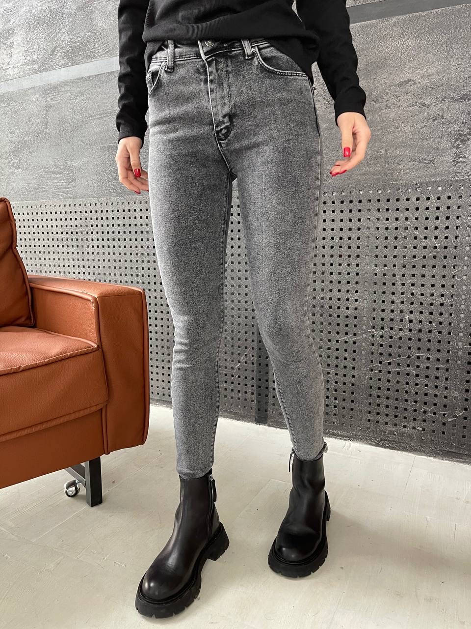 

Джинсы женские стрейчевые скинни серые S M L XL 2XL 26 27 28 29 30
