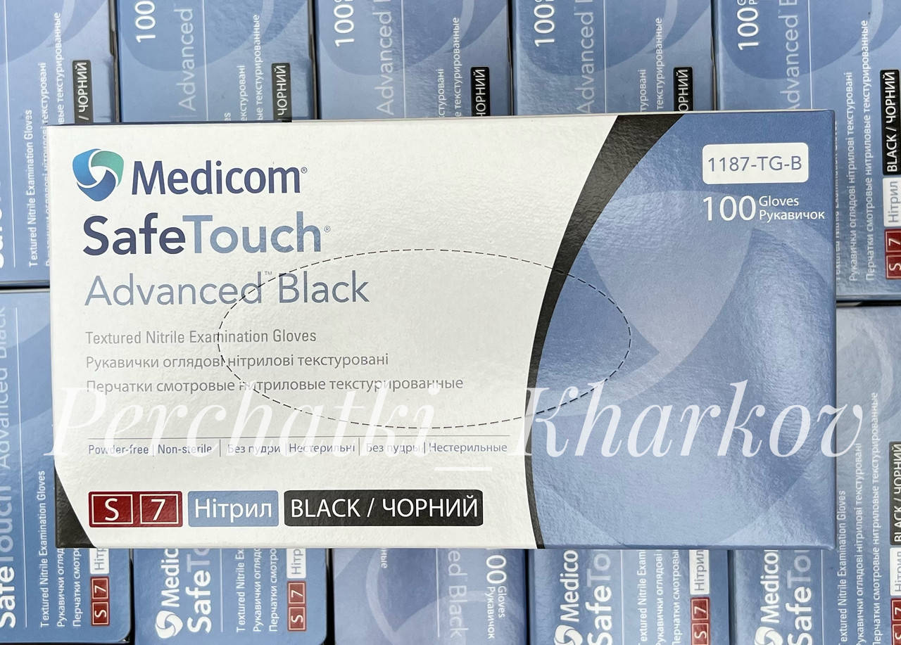 

Перчатки нитриловые черные (3,3 гр) Medicom, размер, Черный