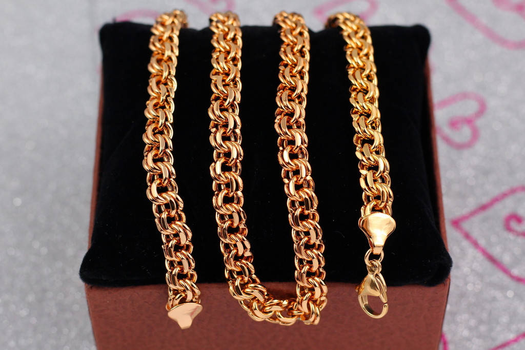 

Цепь Xuping Jewelry круглый бисмарк 55 см 7 мм золотистая