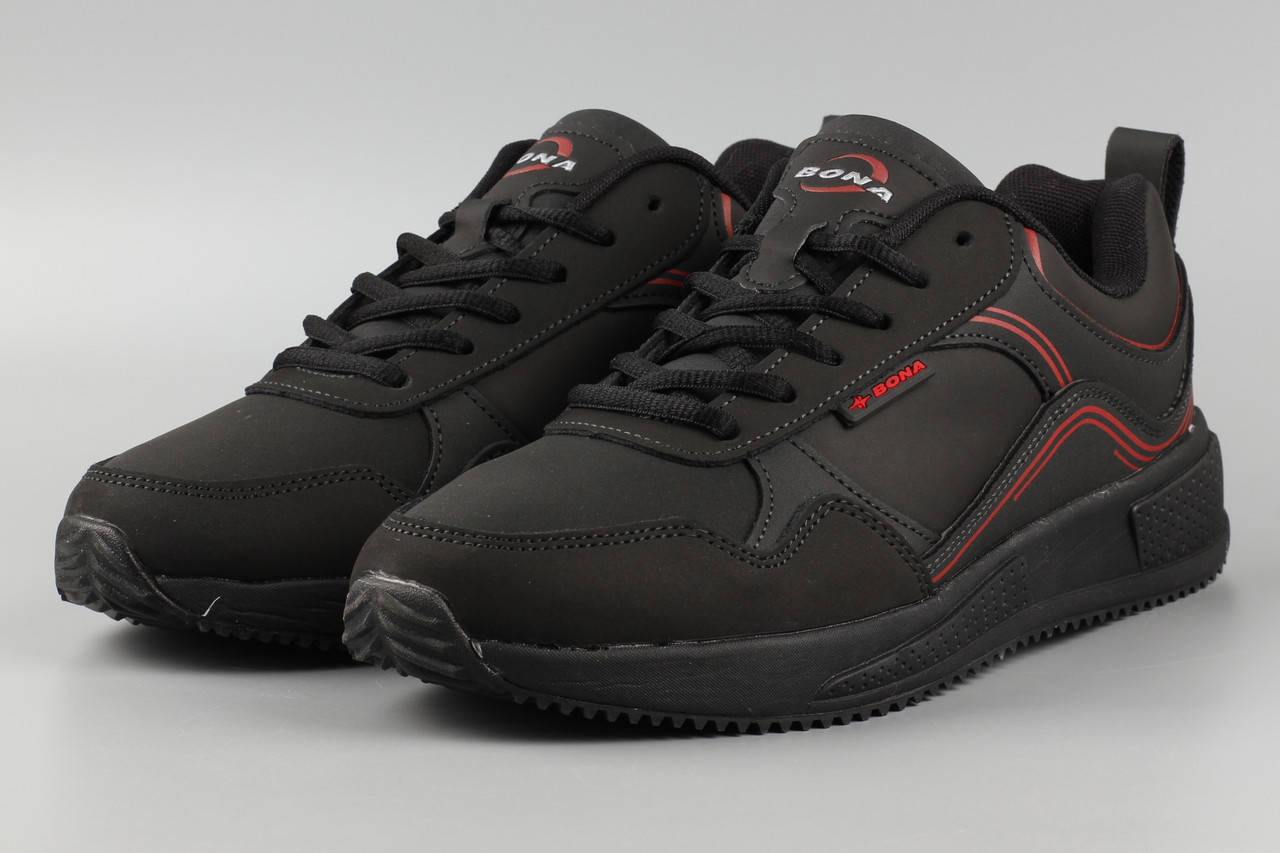 

Кроссовки мужские черные Bona 882G Бона Размеры 41 42 43, Черный