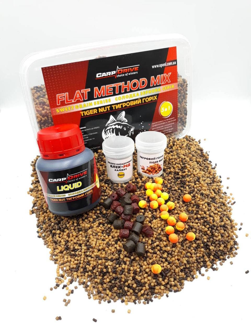 

Методный пеллетс, флэт метод микс Тигровый орех (Tiger Nut) Carp Drive 5 в 1