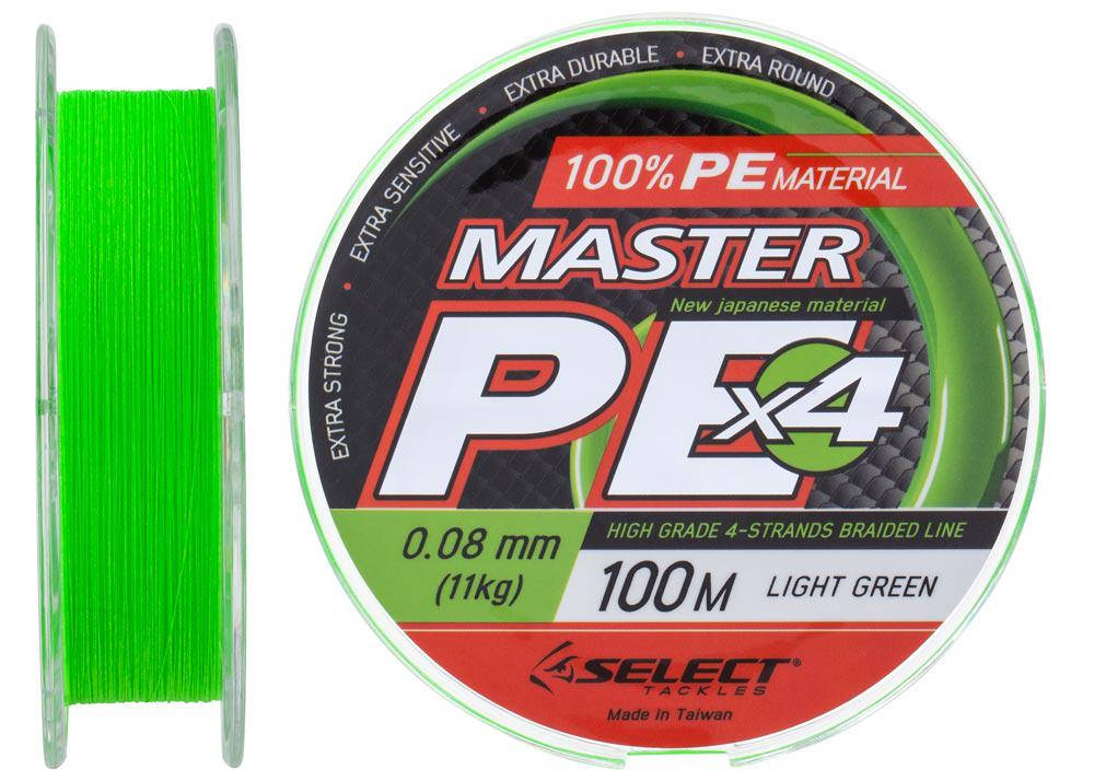 

Шнур Select Master PE 100 м Light Green 0,08 мм, 11 кг/24 lb (18701701), Салатовый