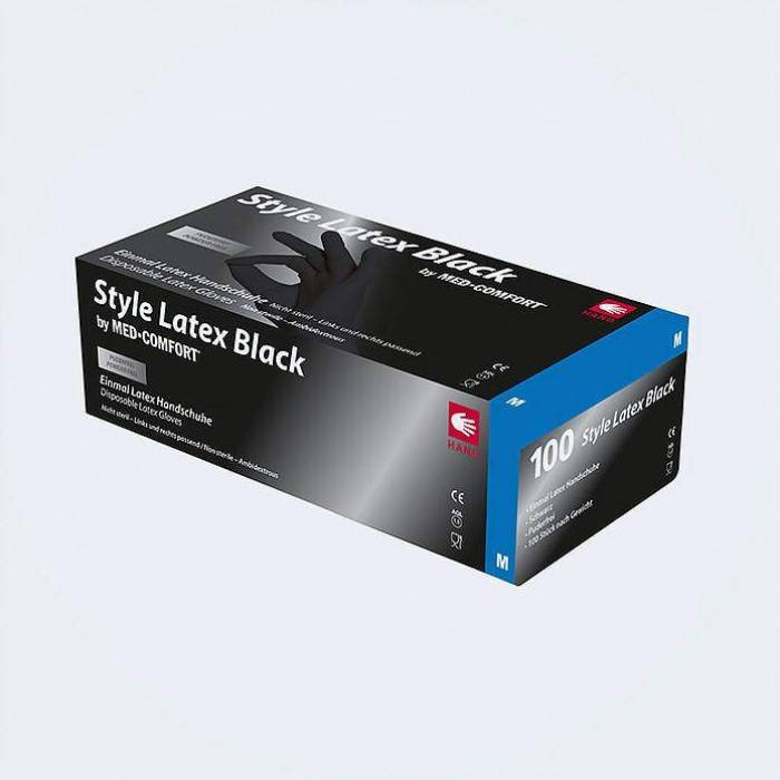 

Перчатки латексные без пудры Ampri STYLE LATEX BLACK размер, Черный