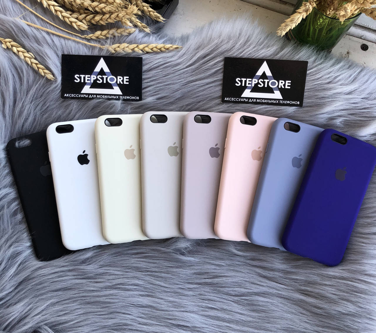 

Чехол с микрофирой Silicone Case Full Cover 360 Iphone 6 6s противоударный с закрытым низом, Черный