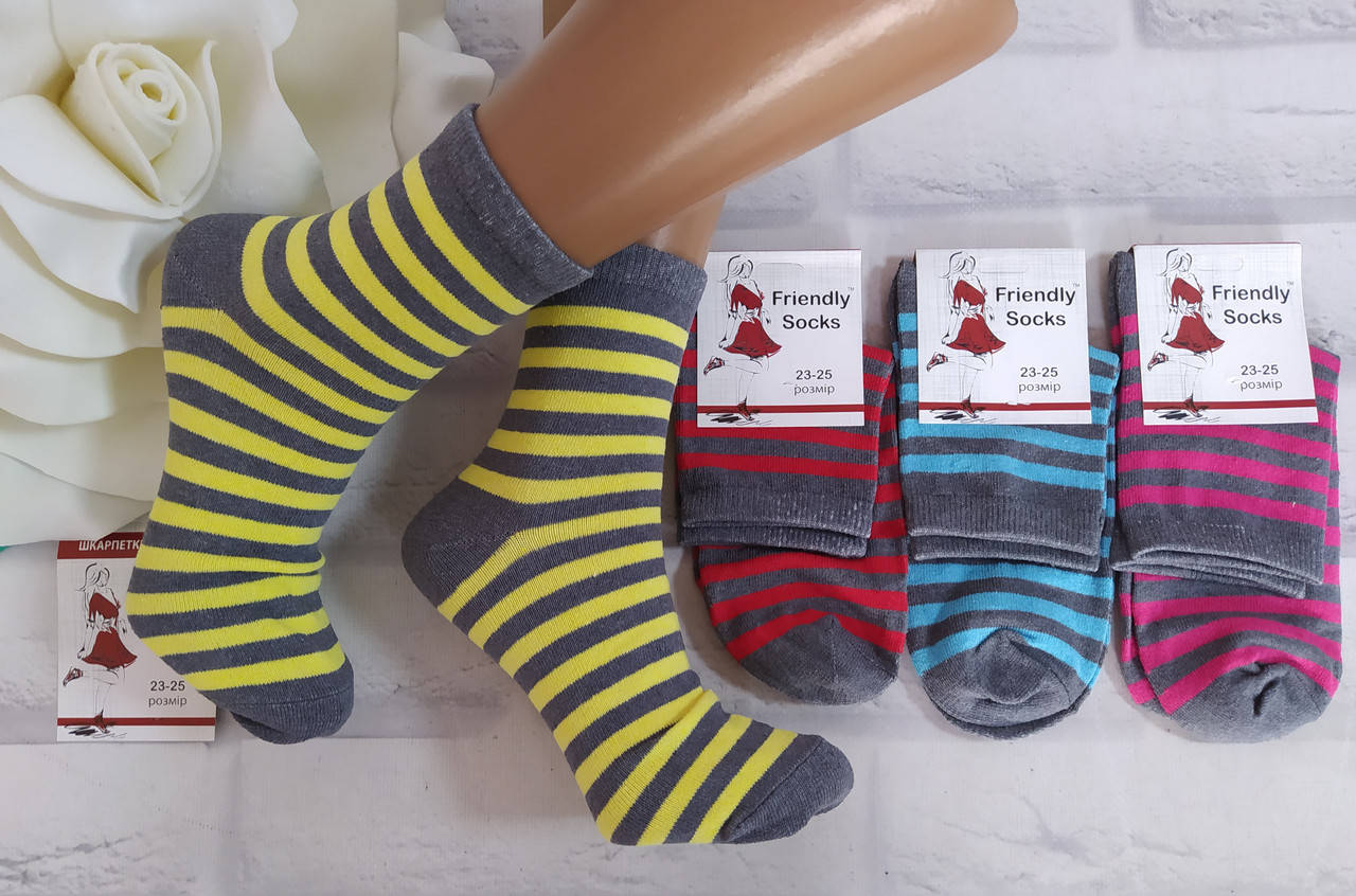 

Носки женские р. 23-25 хлопок за 1 пару хлопок Frindly Socks 2011223-007-2, Разные цвета