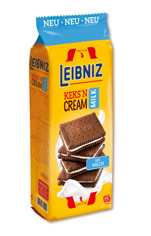 

Печенье со вкусом какао Leibniz Keks & Cream с молочной начинкой 190г 14шт в упаковке