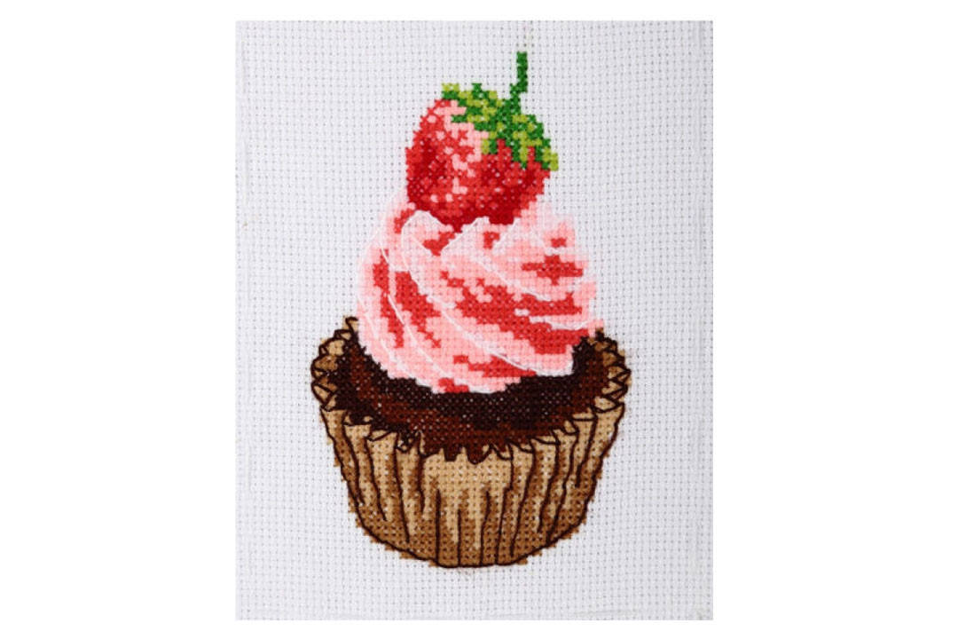 

Набор для вышивания крестиком "Пироженое с клубникой" М-0206, ВДВ