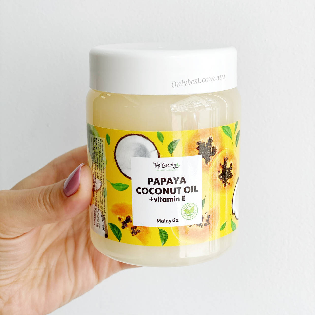 

Ароматизированное кокосовое масло для волос и тела "Папая" Top Beauty 250 мл