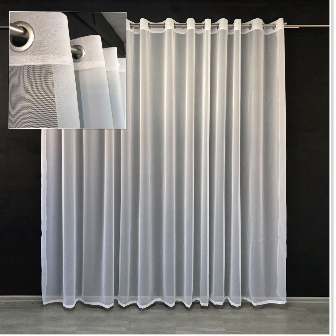 

Качественный тюль на люверсах из шифона белый 500*270 см