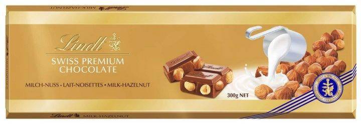 

Шоколад молочный Lindt с цельным фундуком 300 г