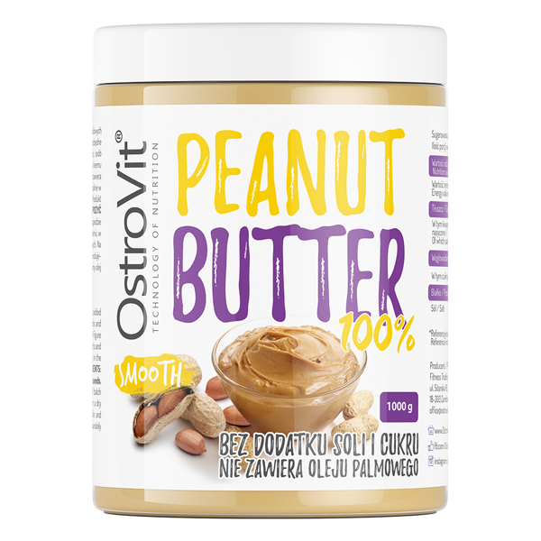 

Арахісова паста 100% Peanut Butter Smooth OstroVit 1 кг