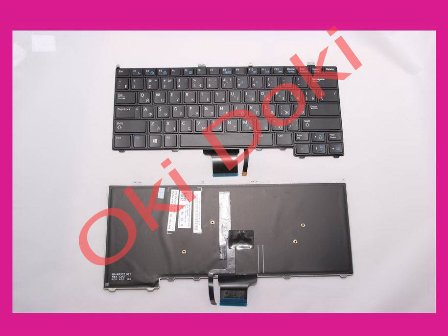 

Клавиатура DELL Latitude 7000 E7240 E7440 rus black подсветка клавиш, Черный