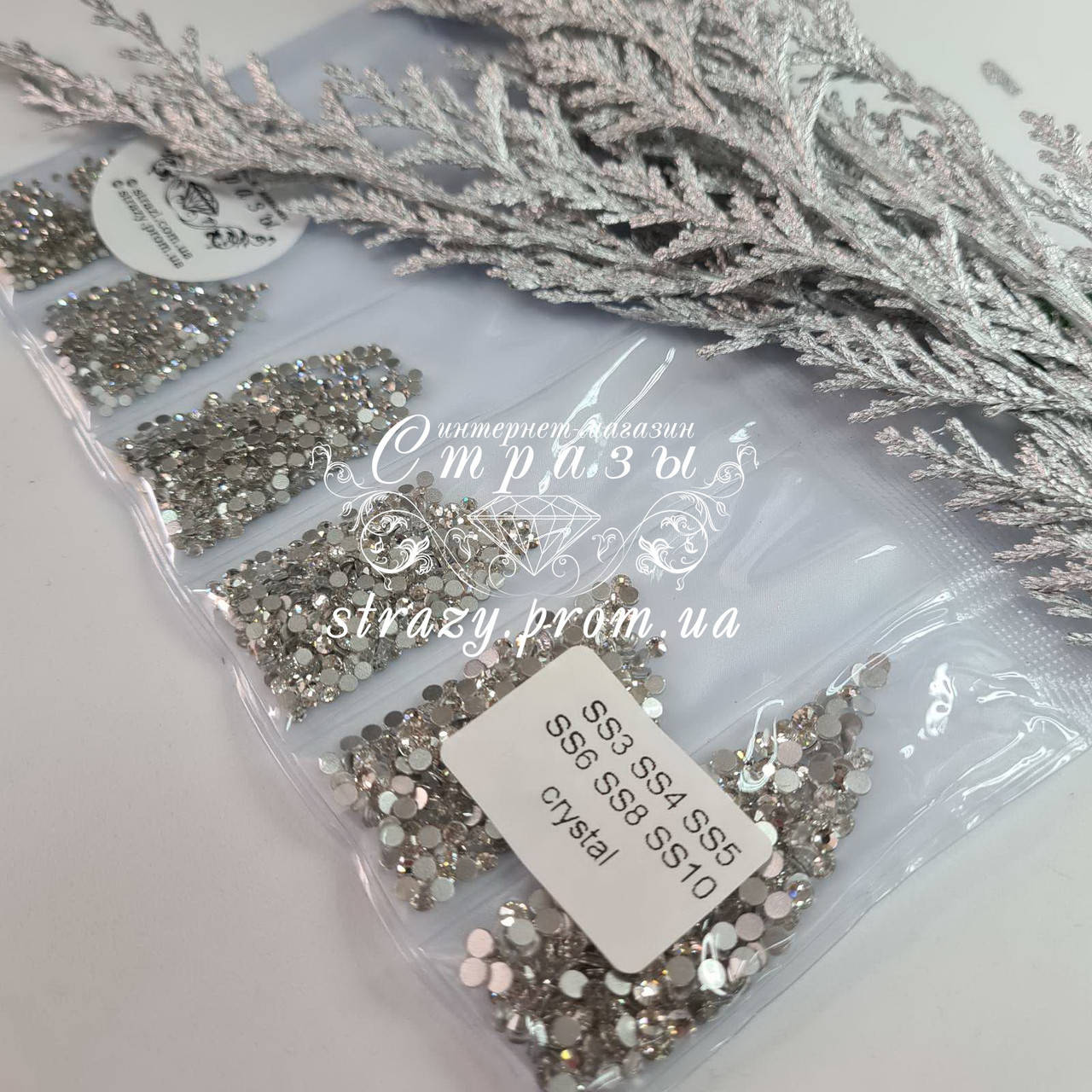 

Стразы микс размеров Crystal ss3-ss10, 1440шт.