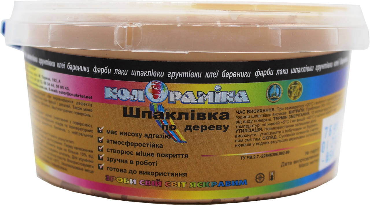 

Шпаклевка по дереву бук ТМ Колорамика 0.35 кг